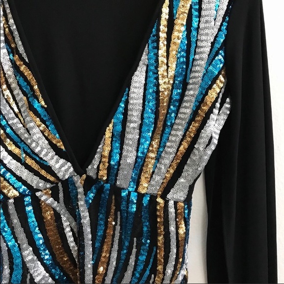 ✨🎶✨Sequin Body Suit w Long Arm Bands✨🎶✨S M L✨🎶✨ - Picture 3 of 4